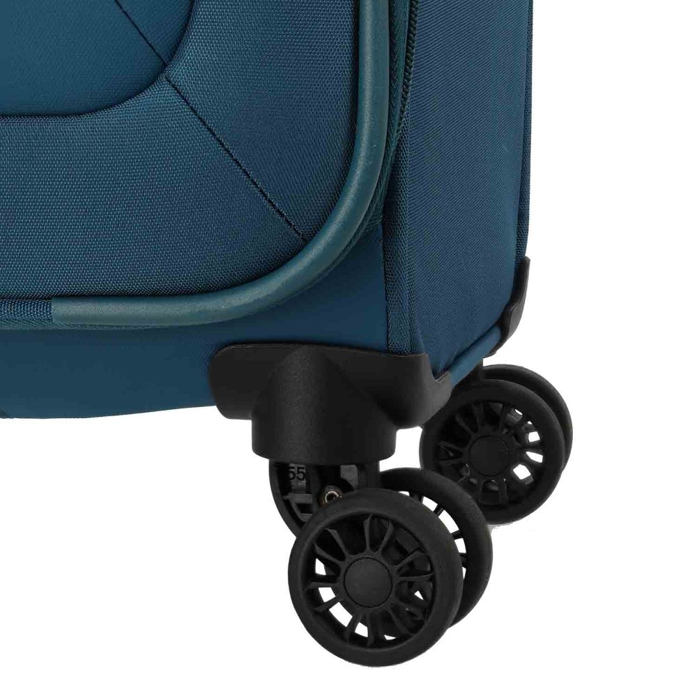 Travelite Umbria Petrol 4 Doppelrollen Trolley S 55 cm