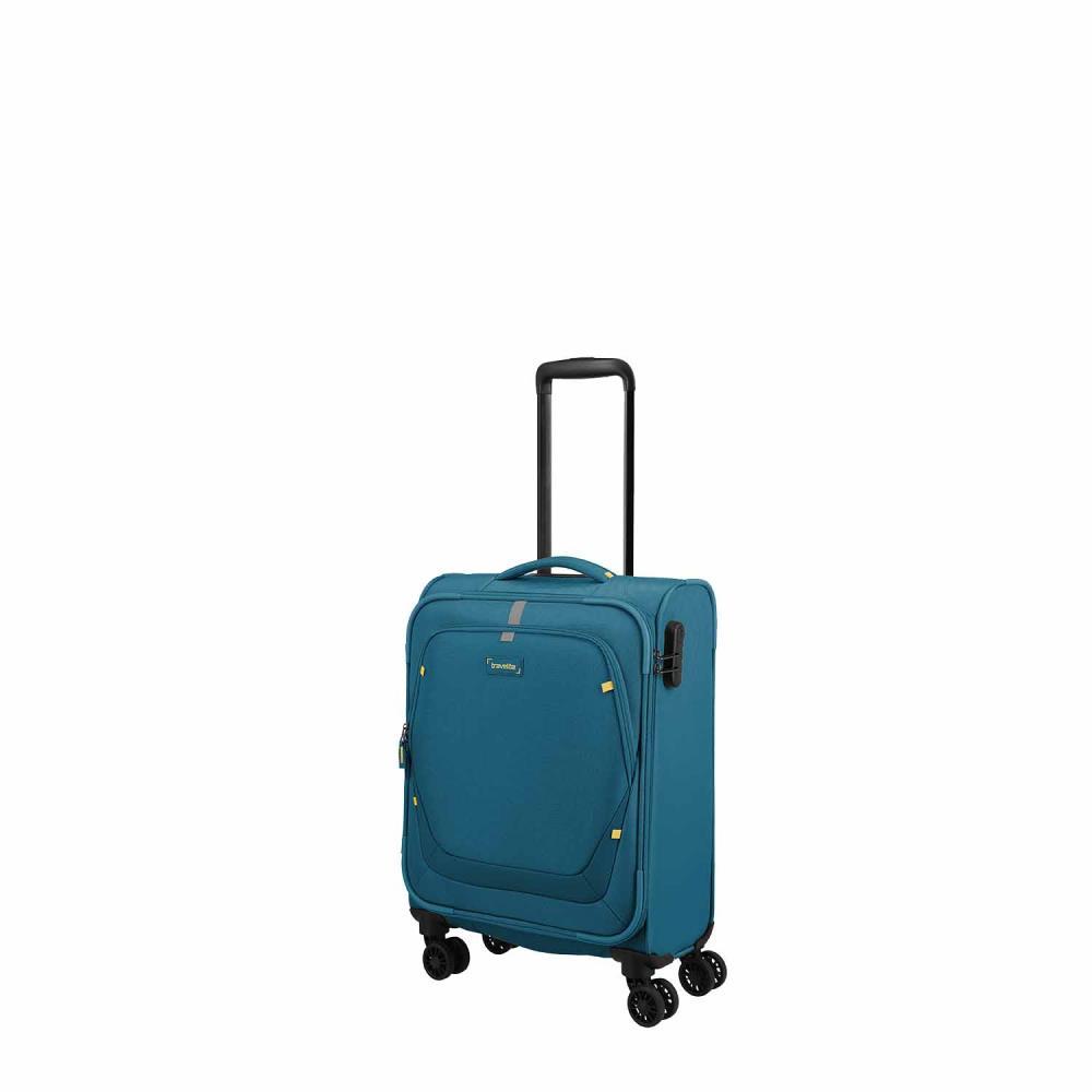 Travelite Umbria Petrol 4 Doppelrollen Trolley S 55 cm
