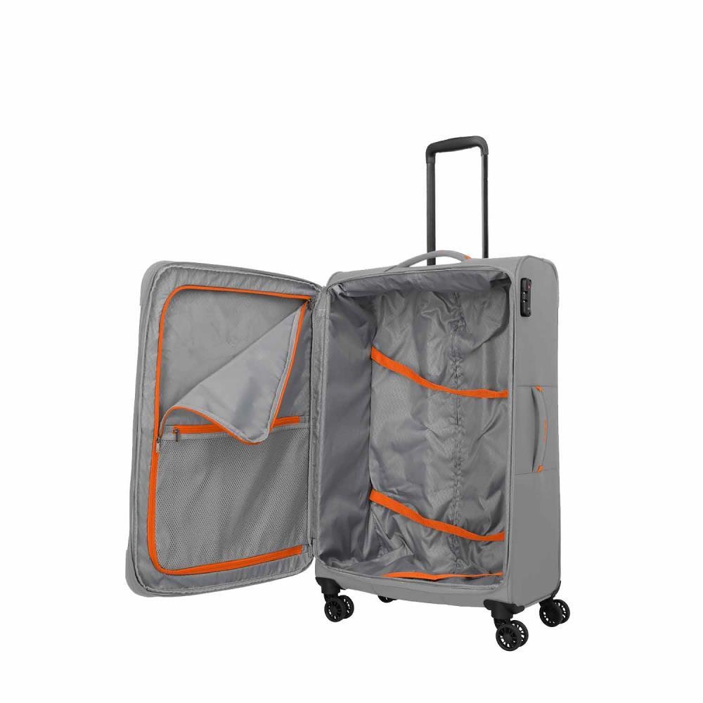 Travelite Umbria Smoky Grey 4 Doppelrollen Trolley L 77 cm