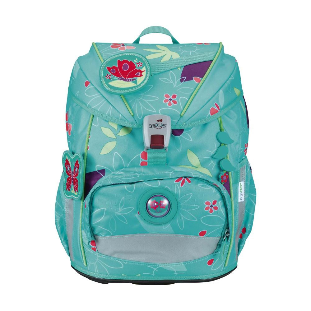 DerDieDas ErgoFlex Light Butterfly Garden Schulrucksack Set 5tlg.
