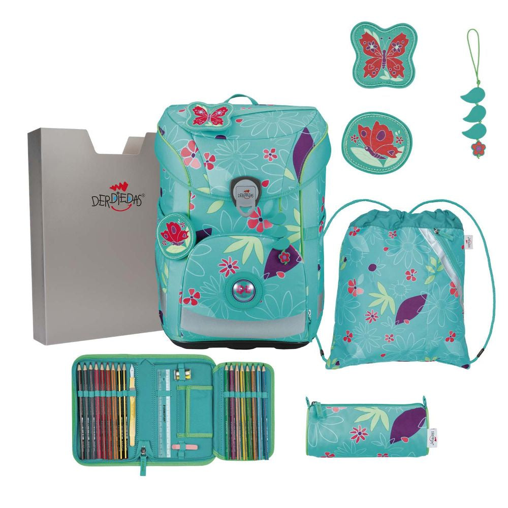 DerDieDas ErgoFlex Easy Butterfly Garden Schulranzen Set 5tlg.