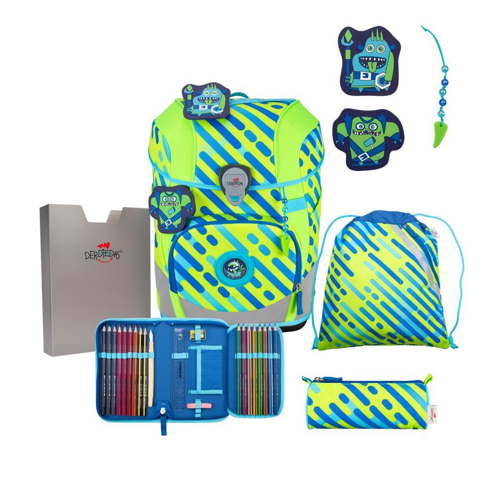 DerDieDas ErgoFlex Tiny Neon Monster Limited Edition Schulranzen Set 5tlg.