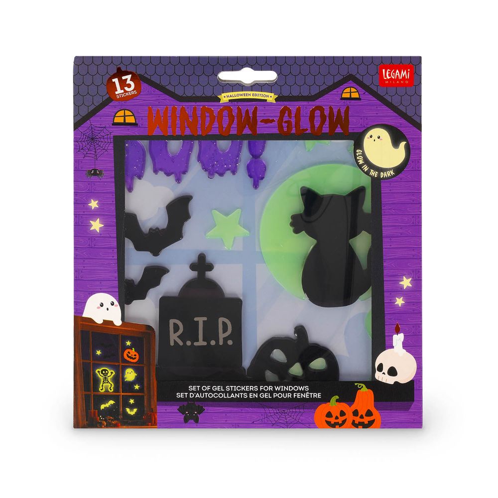 Legami Halloween Fenstersticker Window-Glow Katze