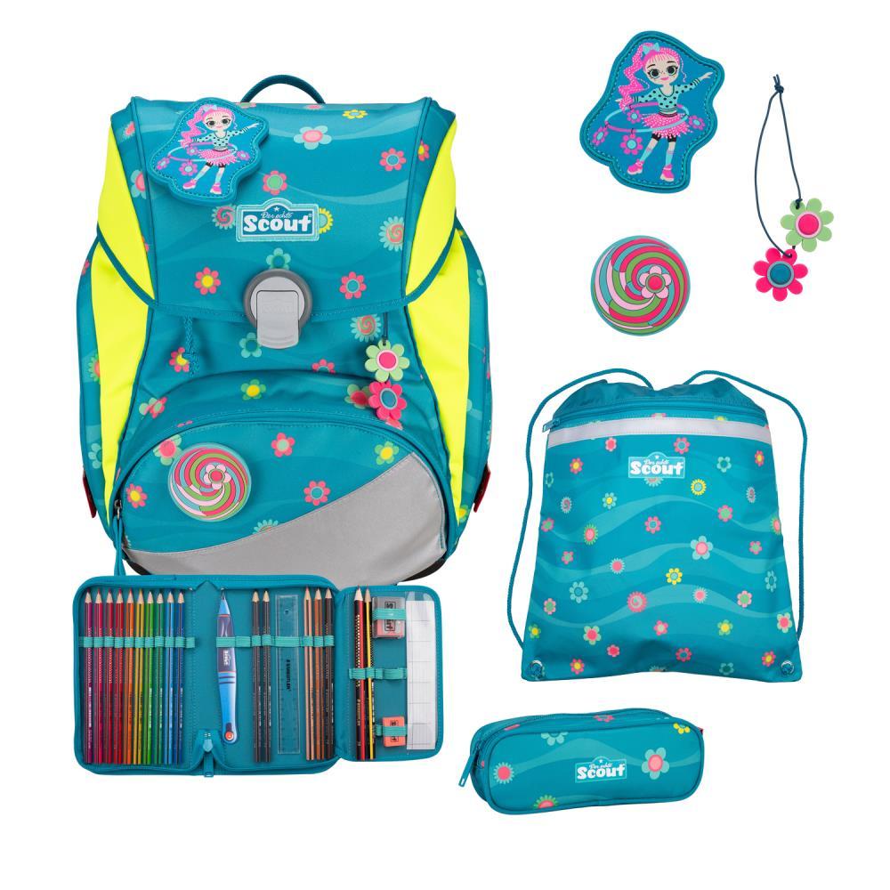 Scout Alpha Little Flowers Schulrucksack Set 4tlg.
