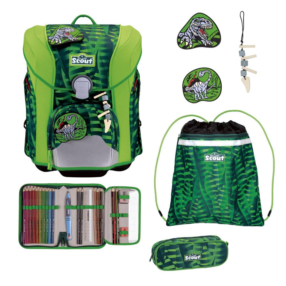 Scout Micro Danger Dino Schulranzen Set 4tlg.