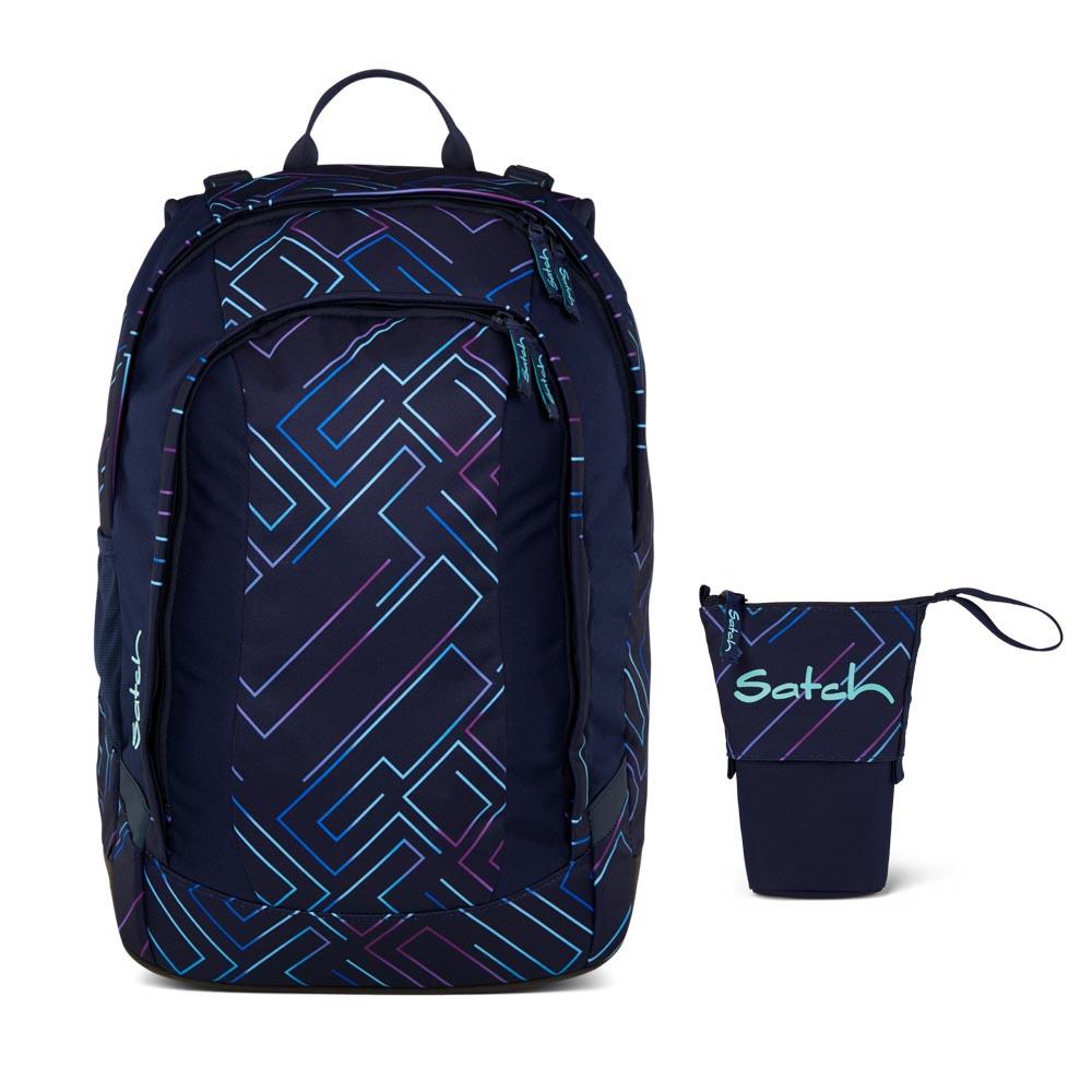 Satch Air Purple Laser Schulrucksack Set 2tlg.