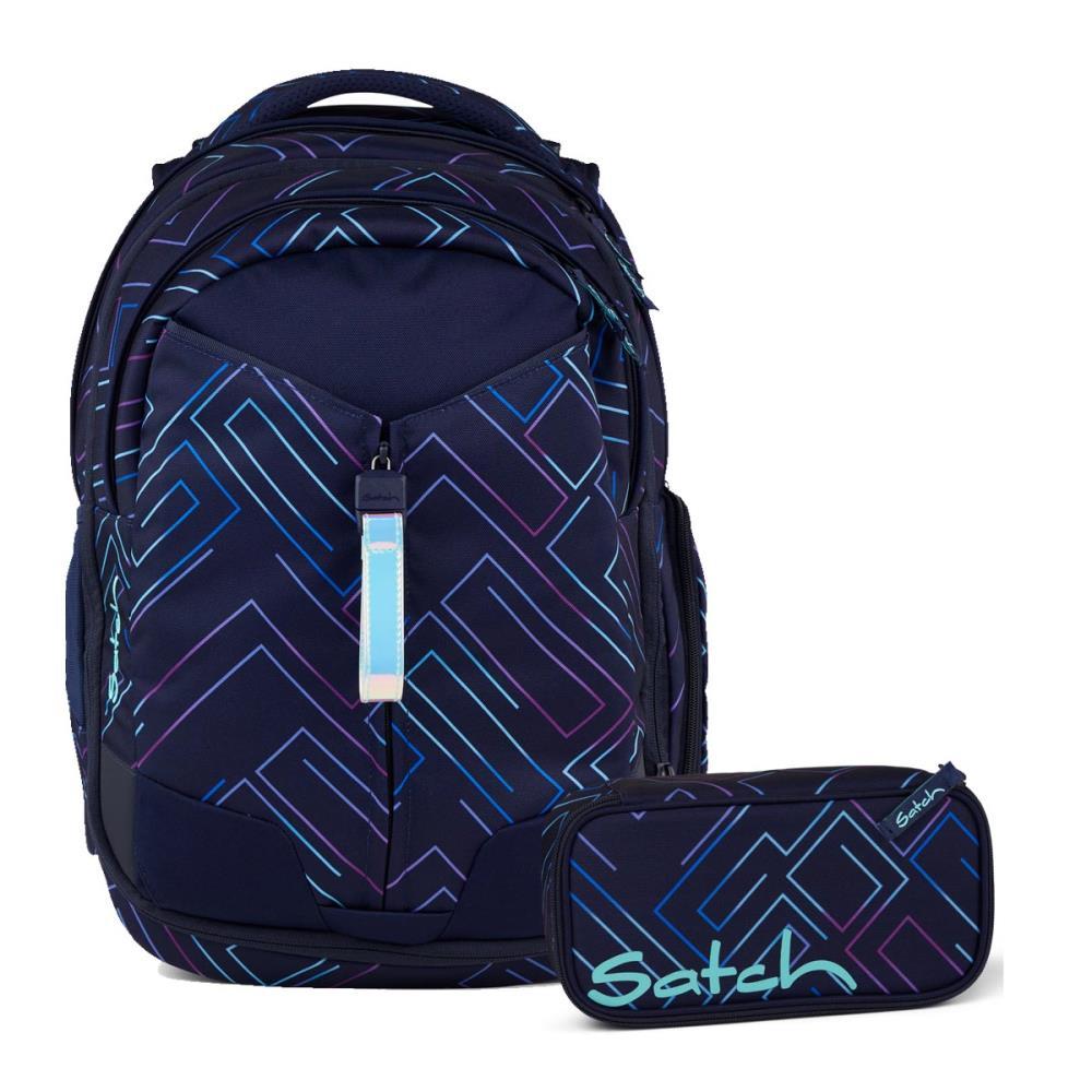 Satch Match Purple Laser Schulrucksack Set 2tlg.