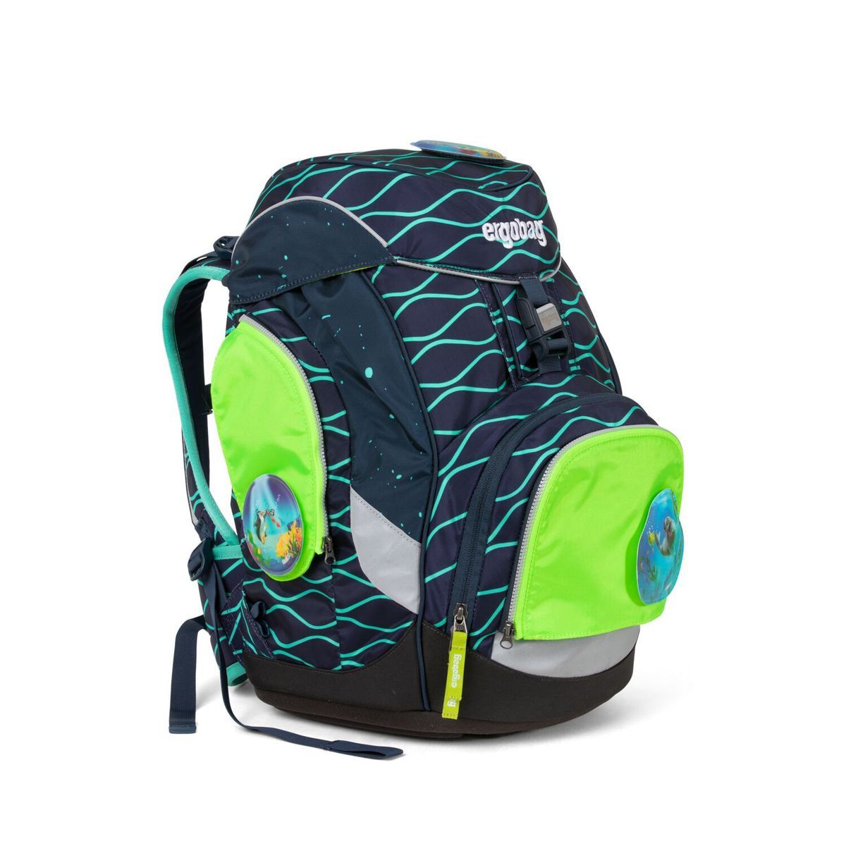 Ergobag Sicherheitsset Grün Fluoreszierende Zip-Flächen 3tlg