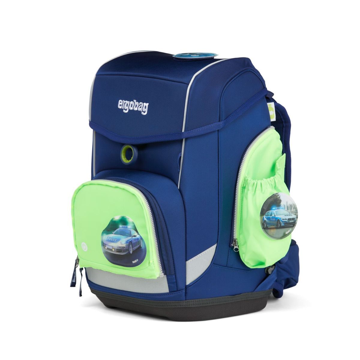 Ergobag LED Sicherheitsset Grün Fluoreszierende Zip-Seitentaschen 3tlg.