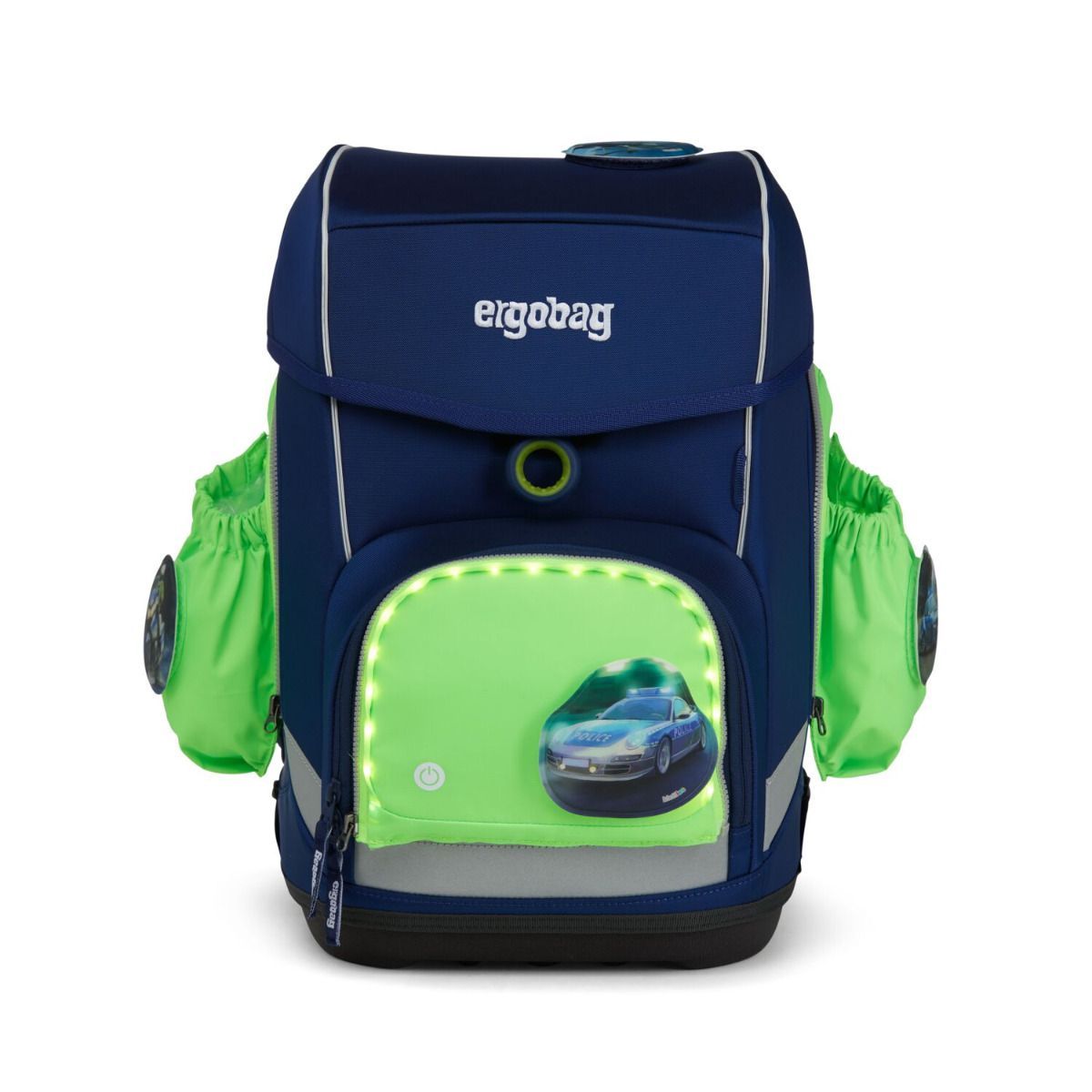 Ergobag LED Sicherheitsset Grün Fluoreszierende Zip-Seitentaschen 3tlg.