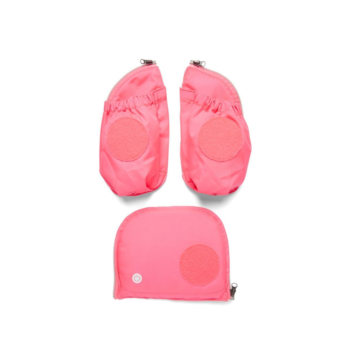 Ergobag LED Sicherheitsset Pink Fluoreszierende Zip-Seitentaschen 3tlg.