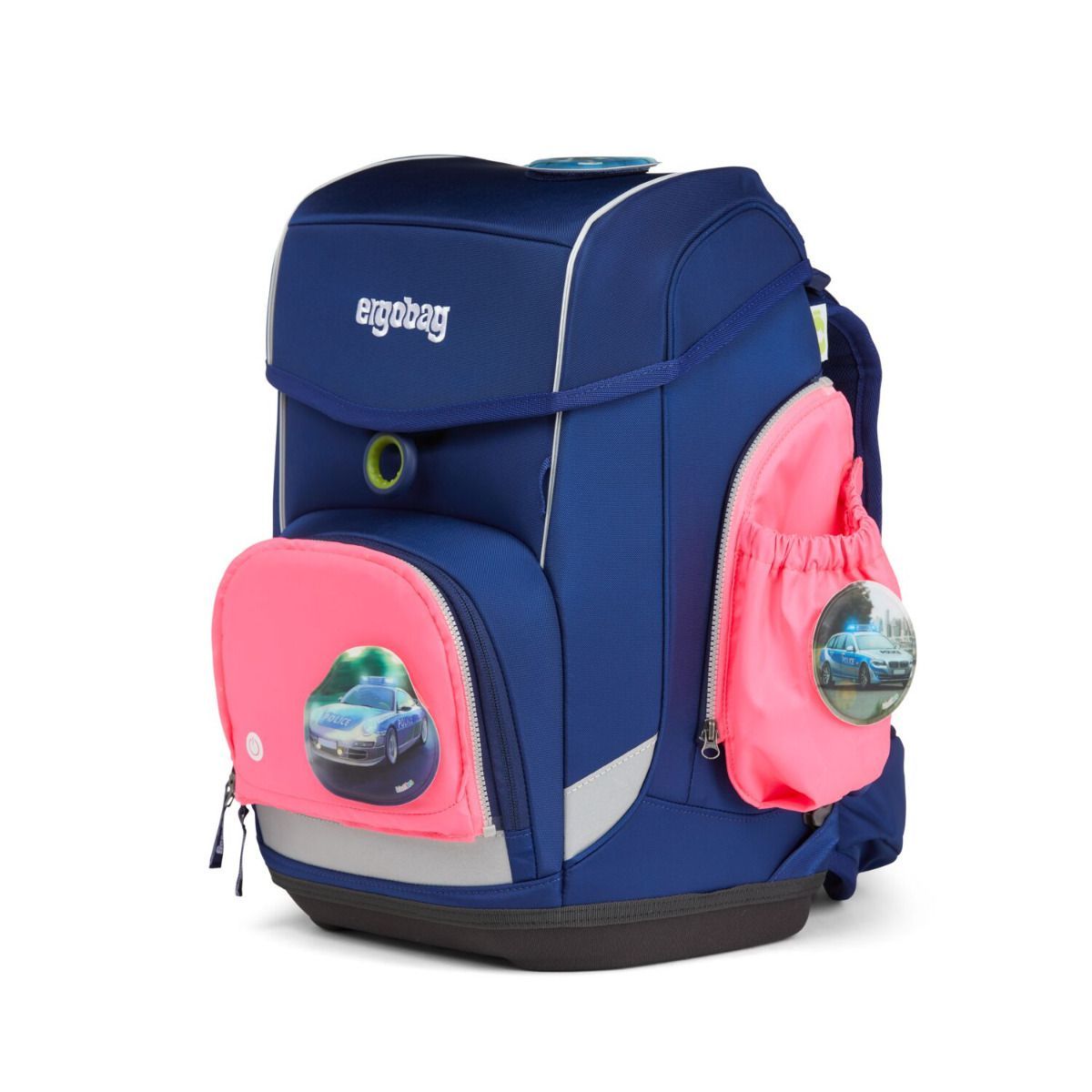 Ergobag LED Sicherheitsset Pink Fluoreszierende Zip-Seitentaschen 3tlg.