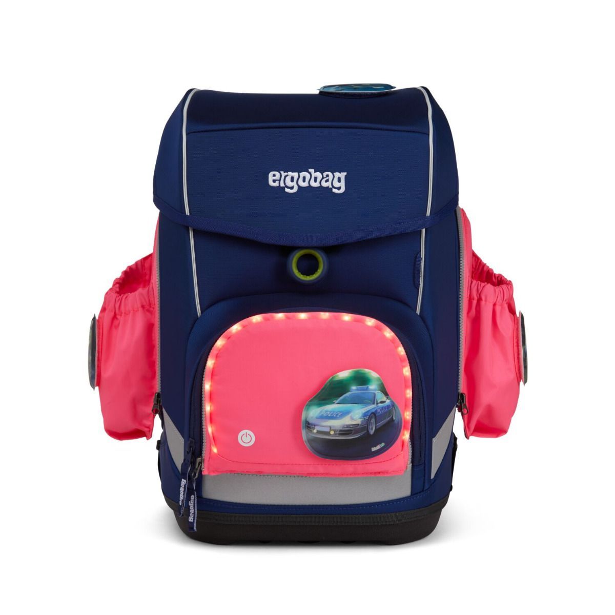 Ergobag LED Sicherheitsset Pink Fluoreszierende Zip-Seitentaschen 3tlg.