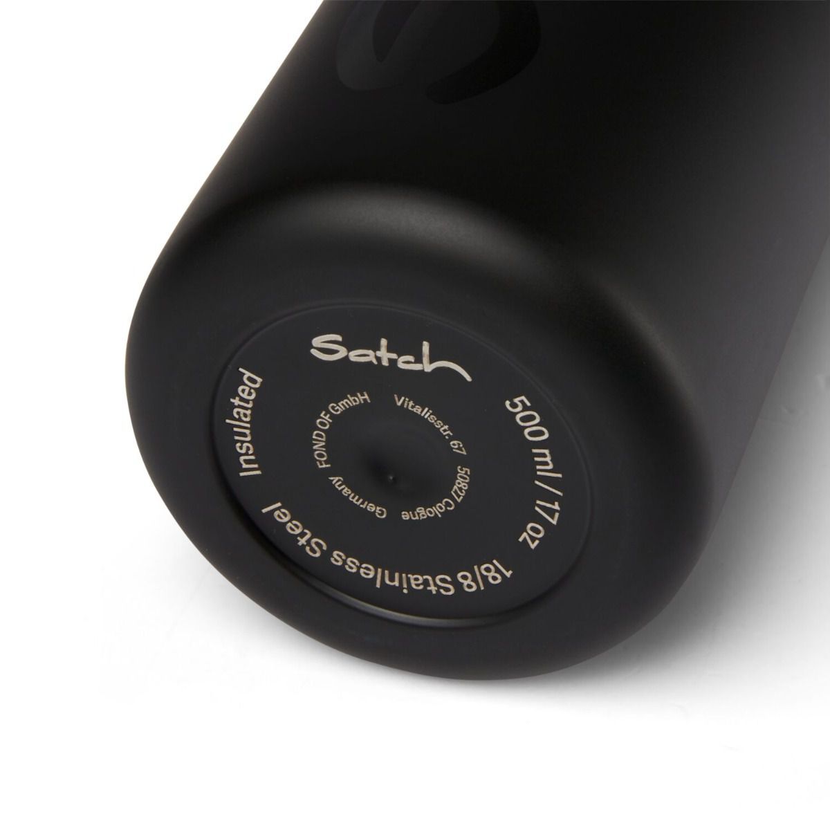 Satch Trinkflasche 0,5 Liter Edelstahl Black